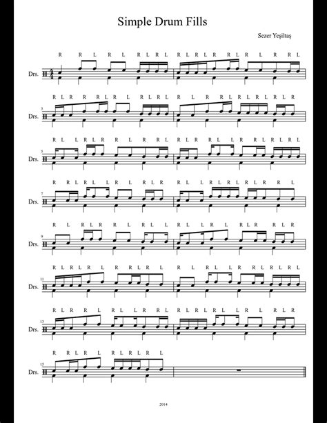 Simple Drum Fills sheet music download free in PDF or MIDI