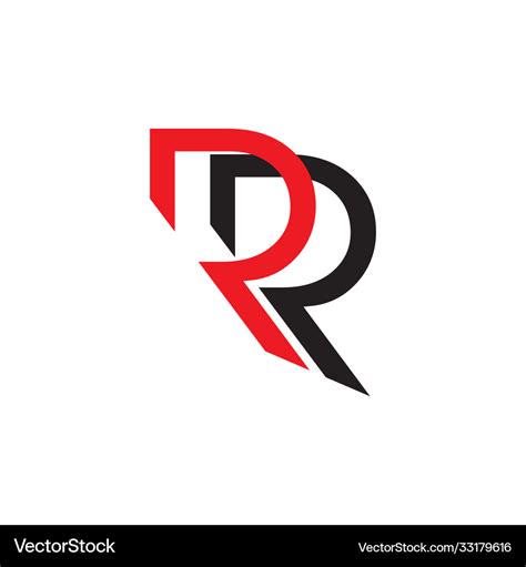 Letter rr simple geometric logo Royalty Free Vector Image