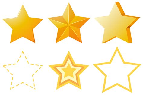 Different designs of golden stars 297826 Vector Art at Vecteezy