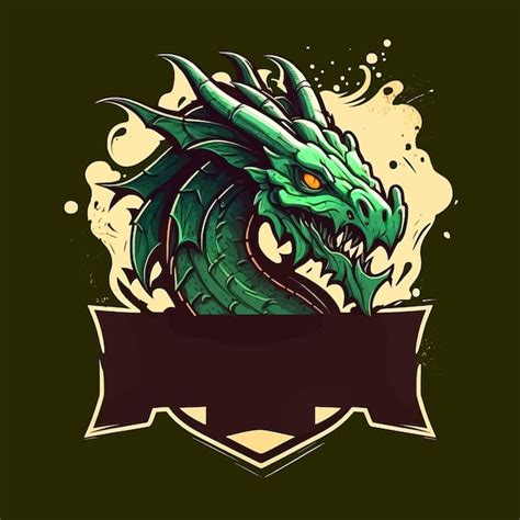 Premium Vector | Green dragon with red eyes, esports mascot design, gaming logo template ...