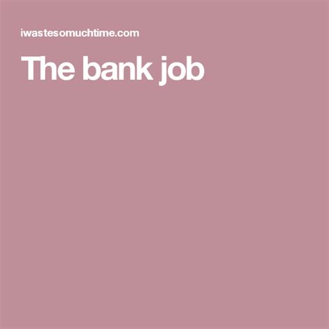 The bank job | Good books, Bank jobs, Books