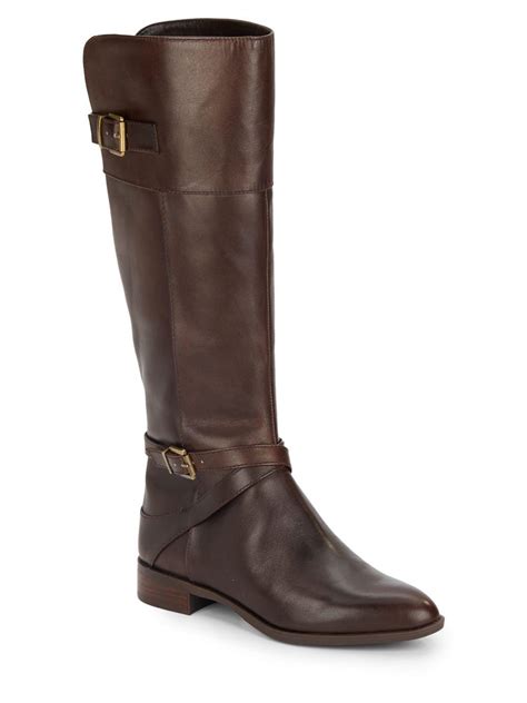 Saks fifth avenue Noah Leather Boots in Brown | Lyst