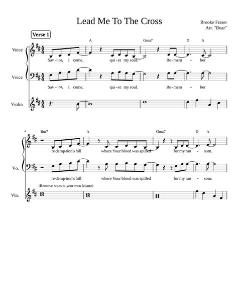 Lead Me To The Cross - Duet w/ Violin Sheet music for Vocals, Violin, Voice (other) (Mixed Duet ...