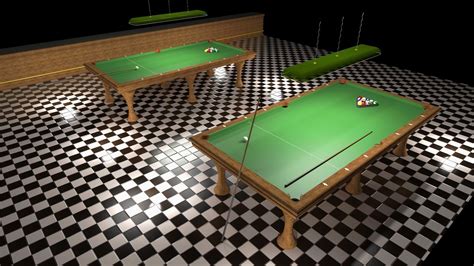 Miniature Pool Table 3D Model 3D printable OBJ SKP | CGTrader.com