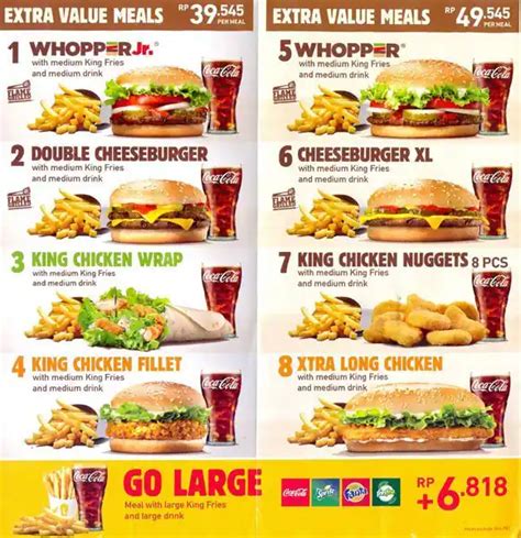 burger king menu