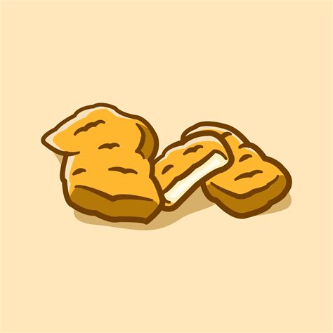 chicken nuggets illustration concept in cartoon style 17428957 Vector ...