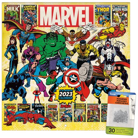 Trends International 2023 Marvel Comics Wall Calendar & Pushpins - Walmart.com