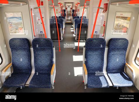 Inside of a regional Austrian train that commutes from Eisenstadt to ...