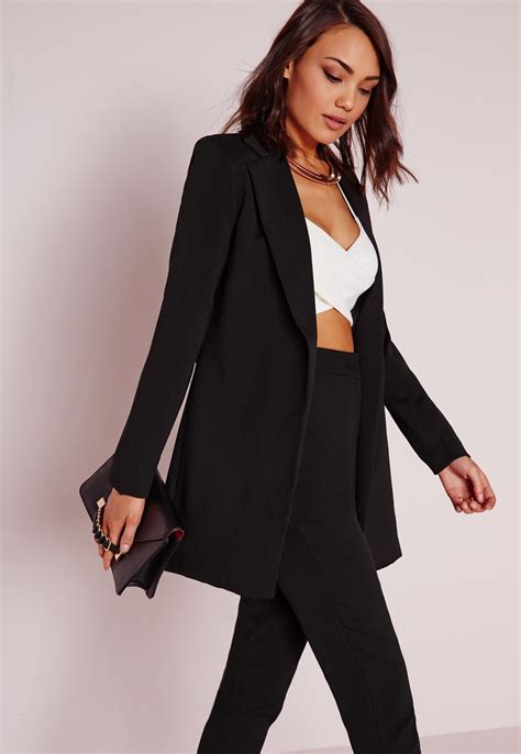 Missguided - Longline Blazer Black | Blazers for women, Long black ...