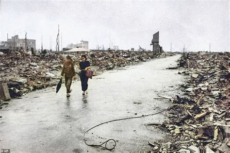 Hiroshima in colour: Terrible power of the atomic bomb is shown in ...