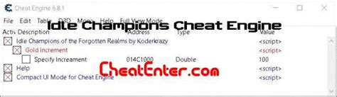 Idle Champions Cheat Engine - 2023 | CheatEnter.com Ultra High Quality And Free Cheats For The Games