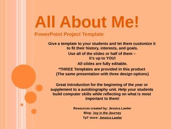 All About Me PowerPoint Templates by Joy in the Journey by Jessica Lawler