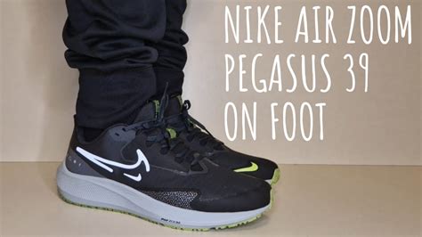 Nike Running Air Zoom Pegasus 39 Shield Black And Volt on foot | Detailed Look - YouTube