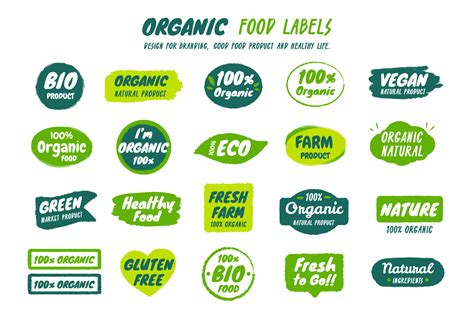 Organic Food Labels 10753990 Vector Art at Vecteezy