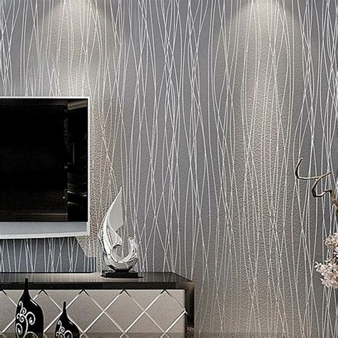 Modern Luxury Silver Striped Grey Wallpaper Textured Embossed Metallic | Silver wallpaper living ...