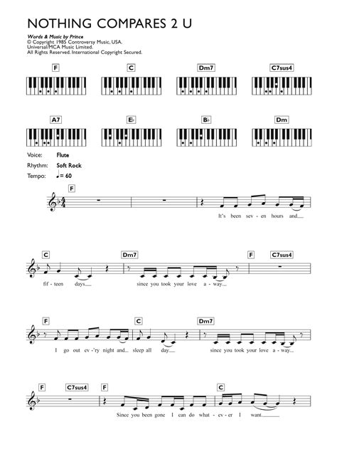 Nothing Compares 2 U by Sinéad O'Connor Sheet Music for Piano Chords/Lyrics at Sheet Music Direct