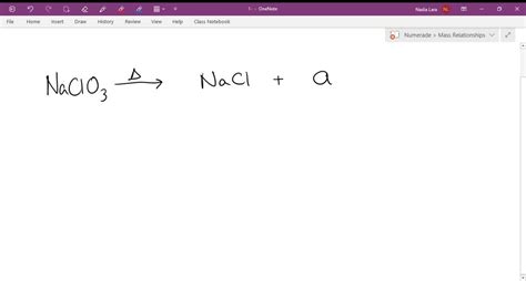 Sodium chlorate, NaClO3, decomposes when heated to yield sodium chloride and oxygen, a reaction ...