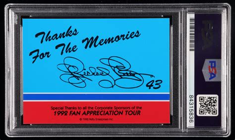 Richard Petty Signed 1992 Fan Appreciation Tour Card (PSA Encapsulated) | Pristine Auction