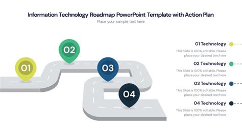 Information Technology Roadmap PowerPoint Template with Action Plan - PPTUniverse