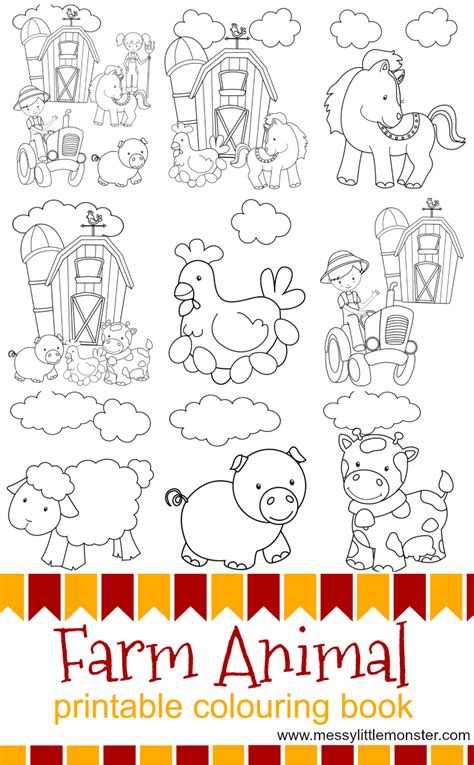 Farm Animal Printable Colouring Pages | Farm coloring pages, Farm ...