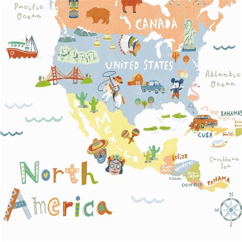 Map Print/north America Map Poster/travel Art Print/playroom - Etsy