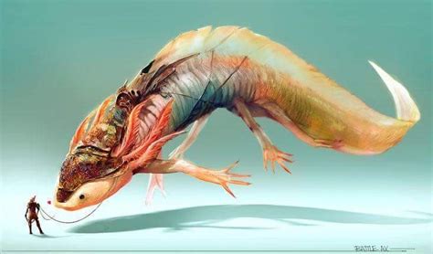 axolotl Alien Creatures, Fantasy Creatures Art, Mythical Creatures Art, Mythological Creatures ...