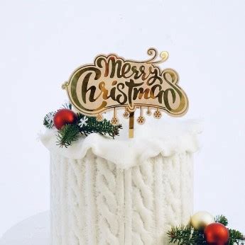 Merry Christmas Cake Topper - Caramel Sweet Arts