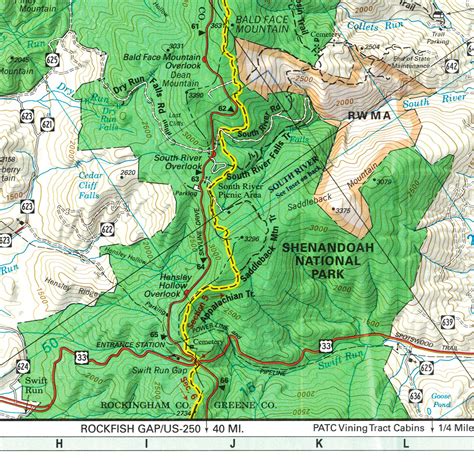 Shenandoah National Park Map-Central District - Appalachian Trail ...