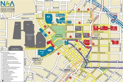 Detailed Map Of Downtown Atlanta