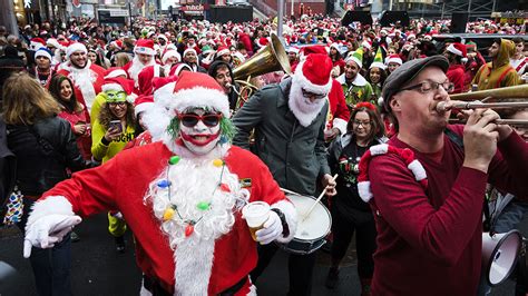 SantaCon Brings Crowds, Mockery, And A Celebrity Stroll To New York