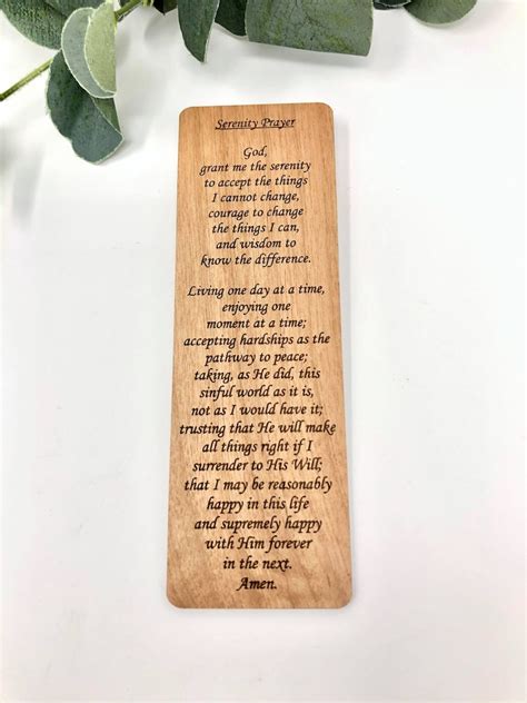 Serenity Prayer Laser Engraved Bookmark 12 Step Gifts - Etsy