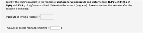 [Solved]: Identify the limiting reactant in the reaction o