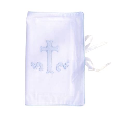 Straight Edged Bible Cover with Blue Embroidered Cross – Belles & Beaux®