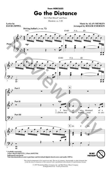 Go the Distance (Three-Part Mixed ) by Alan | J.W. Pepper Sheet Music