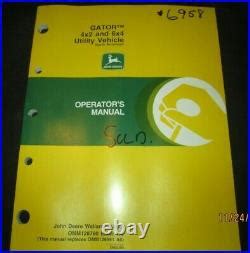 John Deere Gator 4X2 & 6X4 Utility Vehicle Operator`s Manual Original OEM 1996 | John Deere Gator