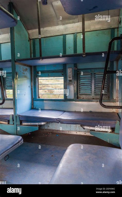 Interior of Sleeper class train coach in India Stock Photo - Alamy