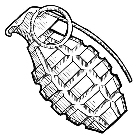 Hand grenade sketch stock vector. Illustration of kill - 22499907