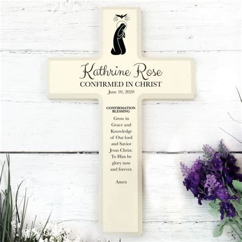 Confirmation Blessing Personalized Wood Ivory Cross | Personalized ...