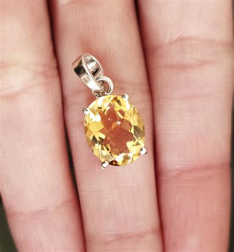 Natural Golden Topaz Pendant-925 Solid Sterling Silver-Jewelry | Etsy