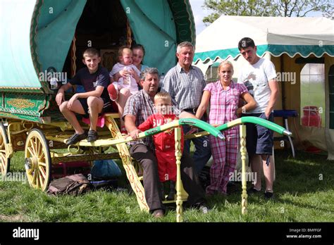 A Romany gypsy family at the Appleby Horse Fair, Appleby-In-Westmorland, Cumbria, England, U.K ...