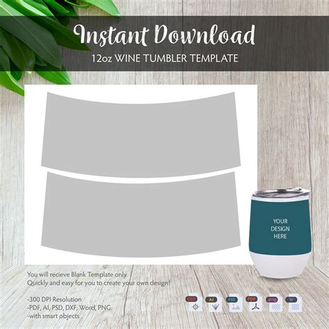 12 Oz Wine Tumbler Template Free