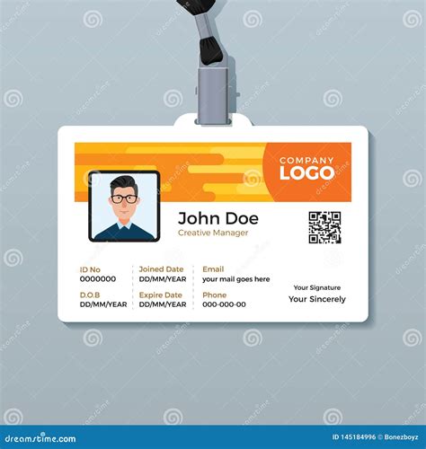 Creative Employee ID Card Design Template Stock Vector - Illustration of card, membership: 145184996