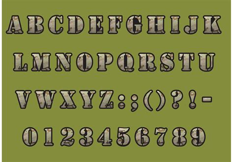 Camouflage Font Vector Pack - Download Free Vector Art, Stock Graphics ...