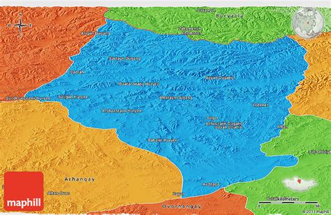 Political Panoramic Map of Bulgan