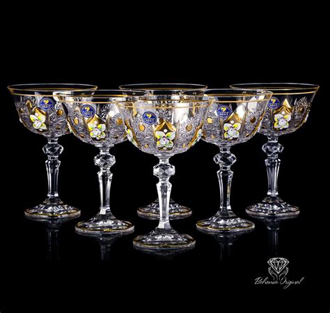 Handmade Crystal Champagne Glasses Bohemia - Etsy