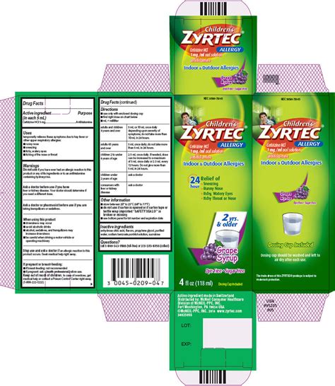 DailyMed - CHILDRENS ZYRTEC- cetirizine hydrochloride syrup