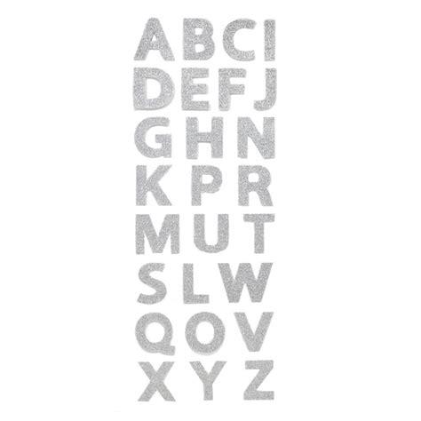 Silver Glitter Alphabet Stickers - Etsy