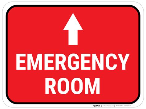 Emergency Room Arrow Straight Rectangular - Floor Sign | Creative Safety Supply