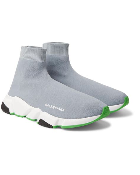 Balenciaga Speed Sock Stretch-knit Sneakers in Gray for Men - Save 6% ...