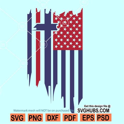 Tattered Flag With Cross Svg